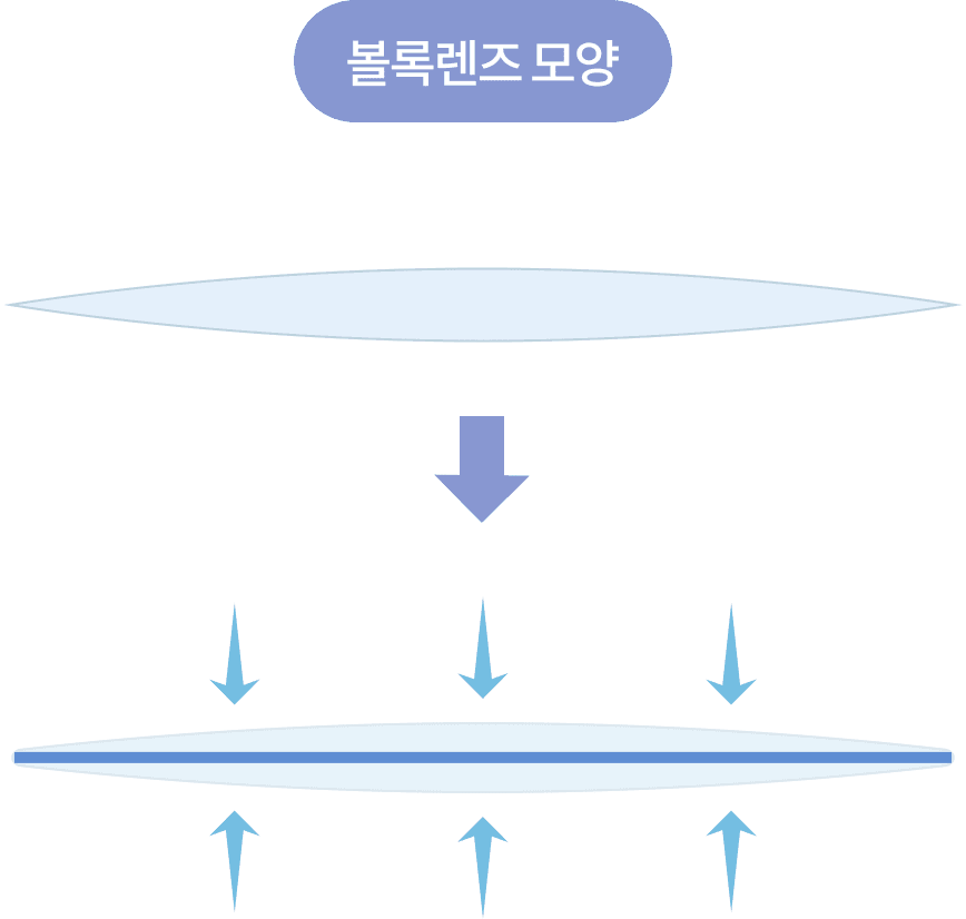 렌티큘 볼록렌즈 모양